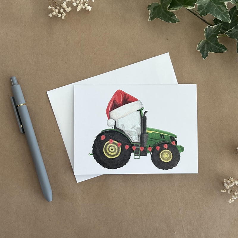 Santa Tractor Card