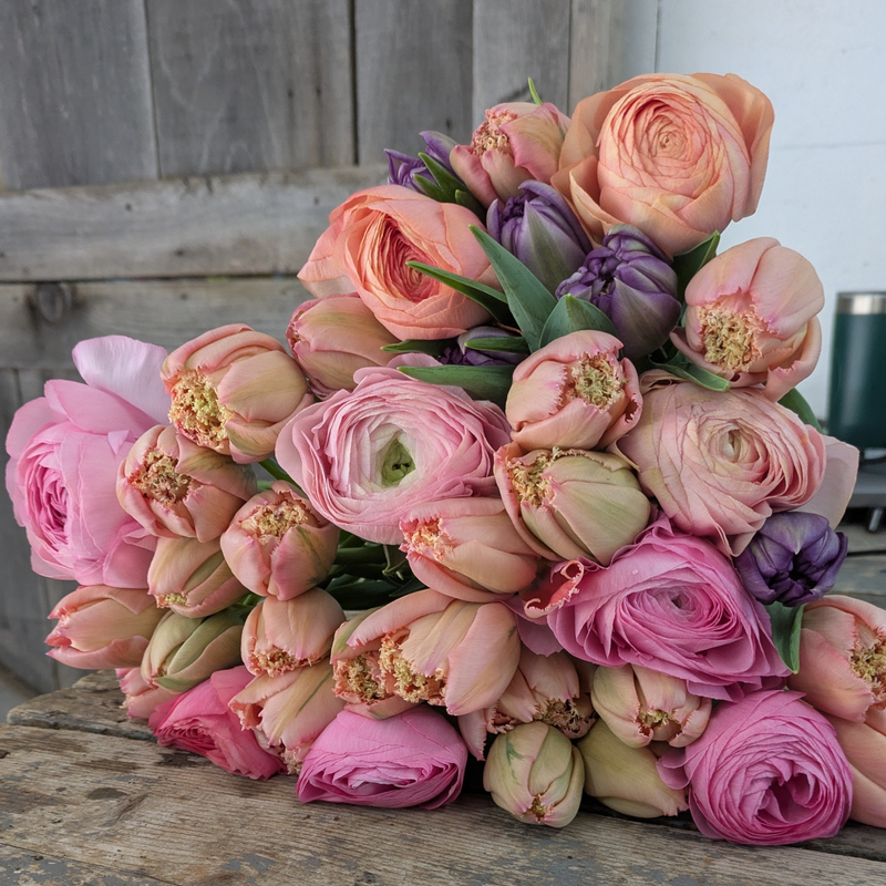 Easter Tulip & Ranunculus Bouquet