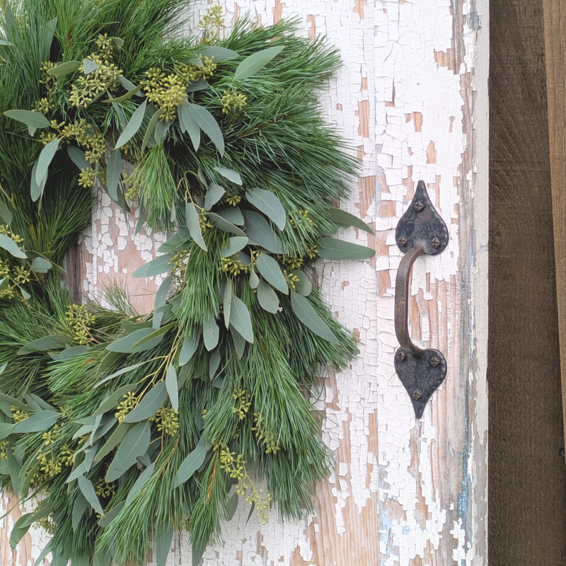 Fresh Evergreen + Eucalyptus Wreath (Pre-Made)